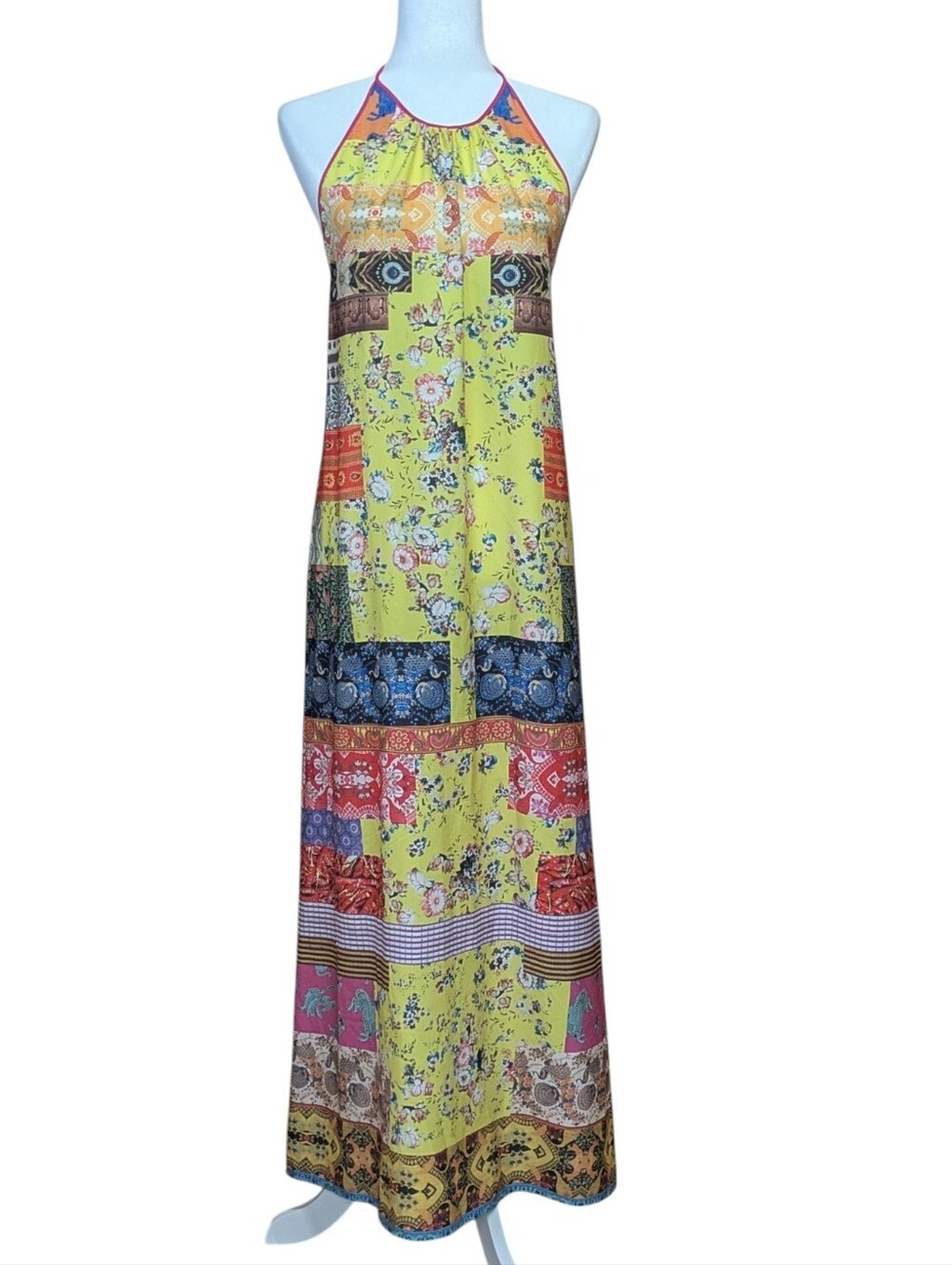 Clover Canyon Halter Neck Boho Maxi Dress Size Small